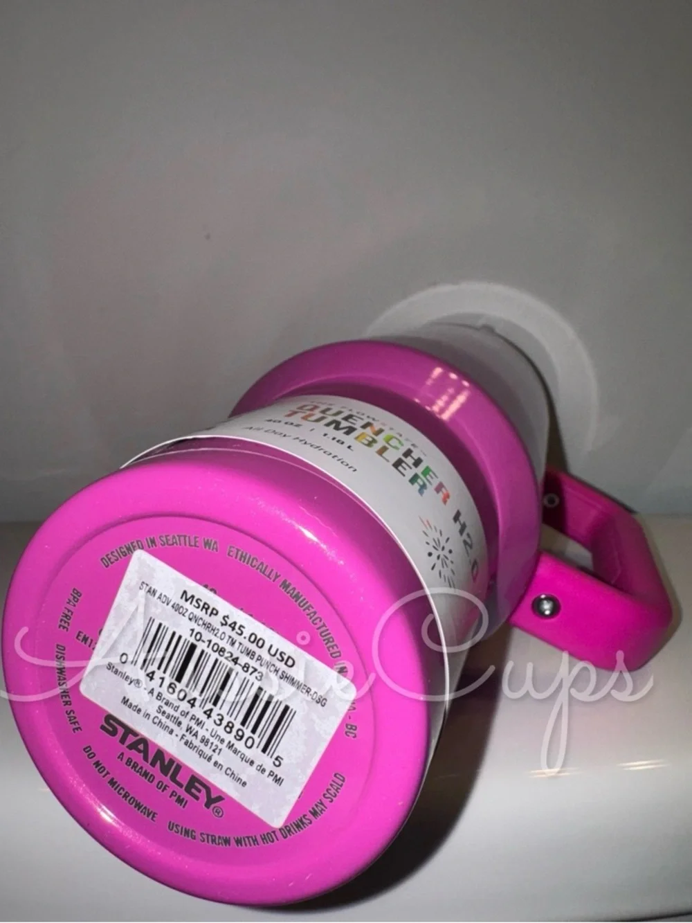 Stanley Punch Shimmer, Pink Insulated Tumbler with Handle & Straw Quencher 40 oz - Picture 8 of 10